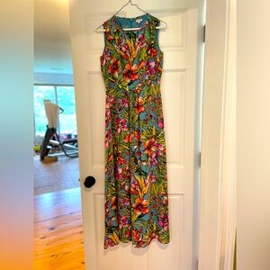 Talbots Turquoise Floral Maxi Dress